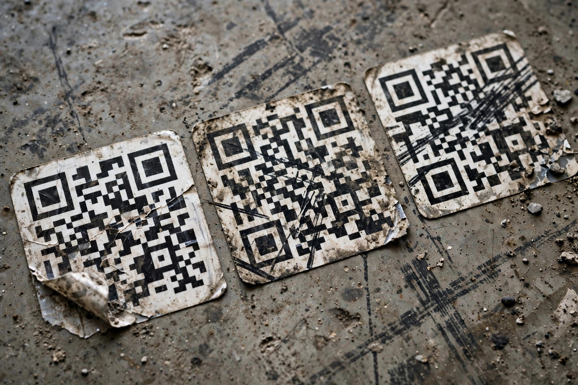 Worn floor QR codes
