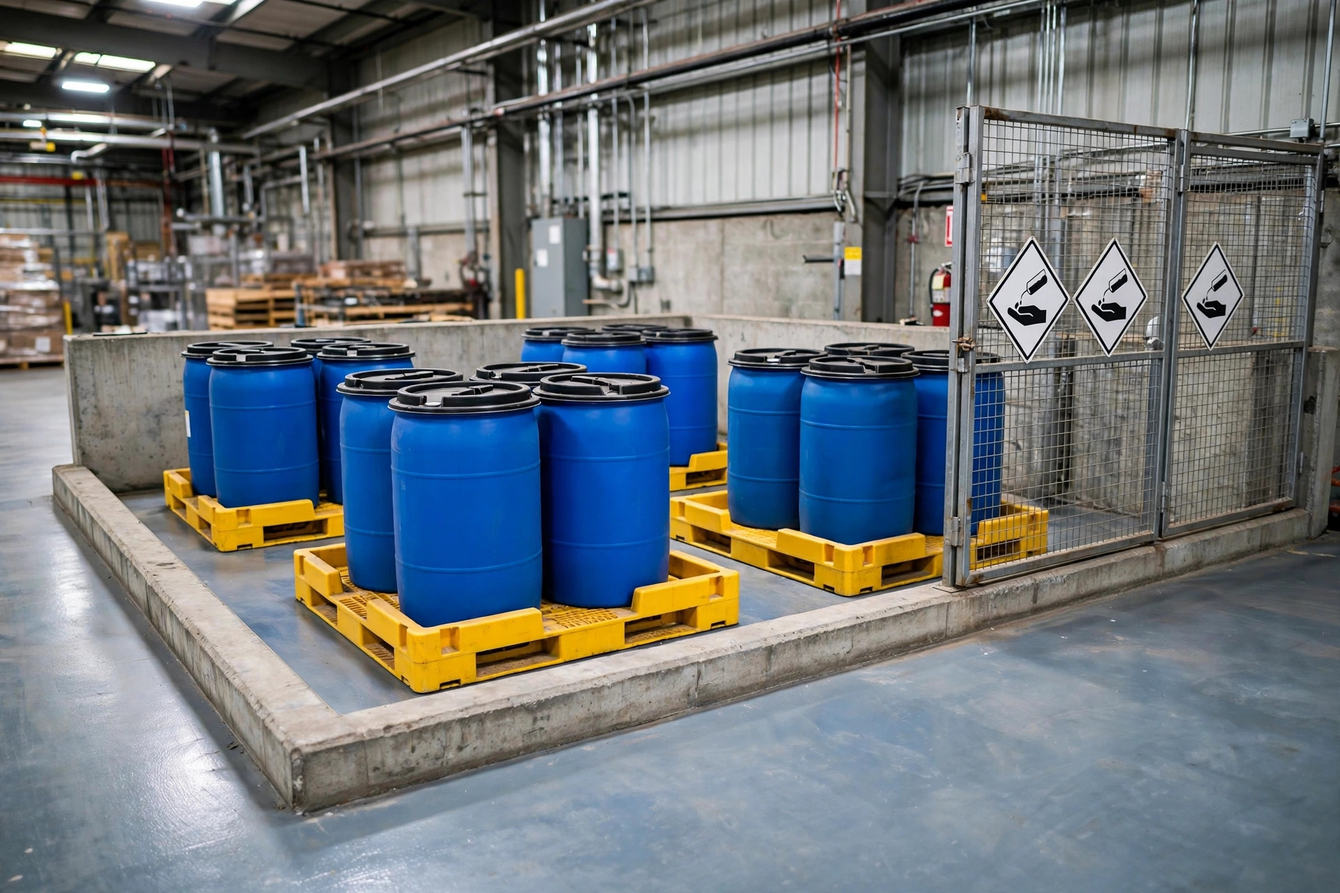 Class 8 Corrosive Warehouse Storage: Segregation, Spill Containment, and the Cost Math