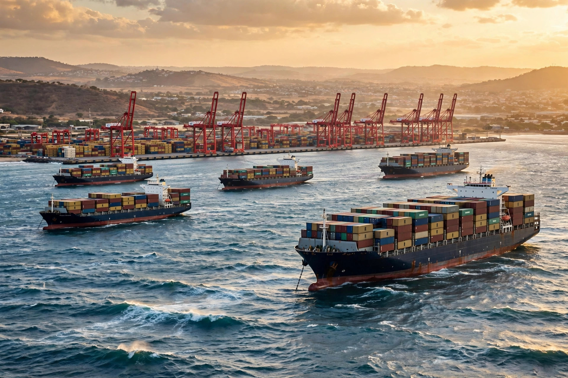 Congestionamento no porto de Durban: quando os navios esperam 10 dias fundeados, como os importadores devem reforçar seus armazéns