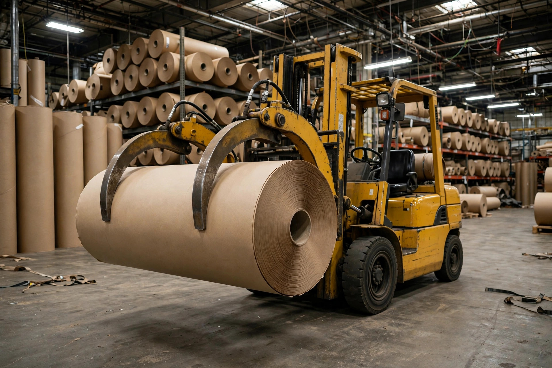 Accesorios para montacargas: cuándo valen la pena una abrazadera de bobinas de papel, un desplazador lateral o un posicionador de horquillas