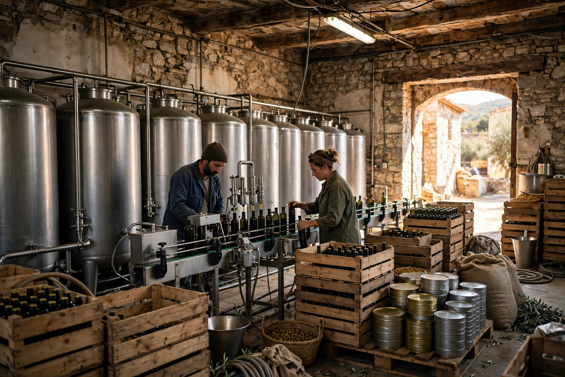 Greece Olive Oil Export Warehouse Storage: Small-Mill Grading, Light-Proof Storage and Consolidation