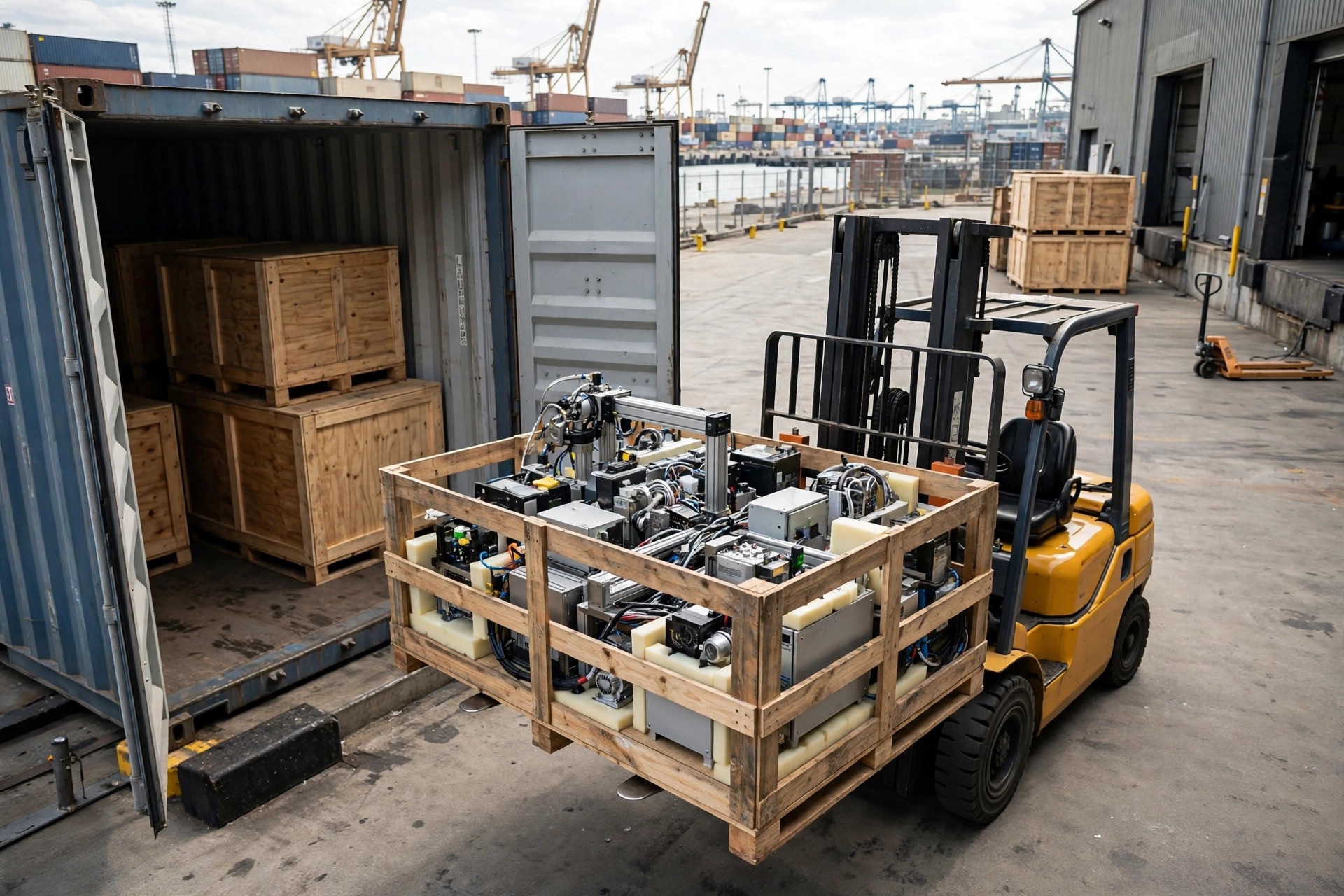 Équipements d'automatisation importés : réception en entrepôt et préparation de l'installation