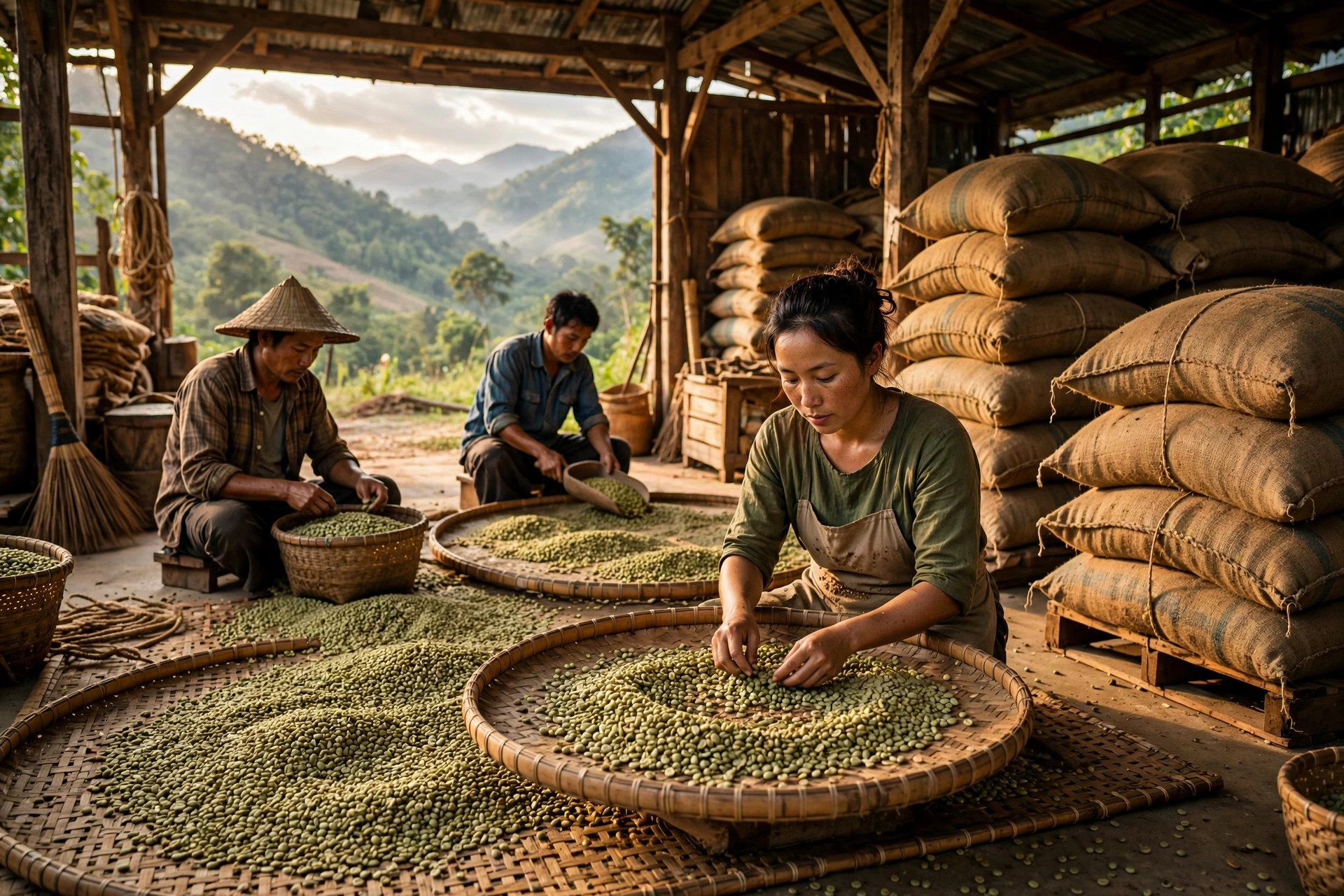 Laos Coffee Export Warehousing: Moisture and Grading from the Bolaven Plateau to Bangkok Port
