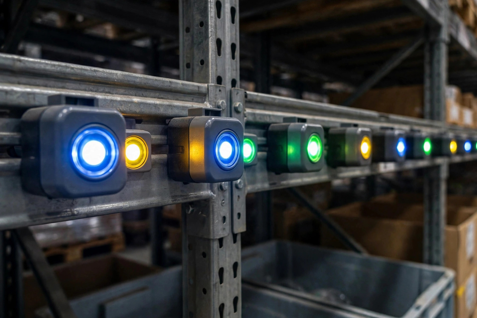 A picker following light indicators in a pick-to-light zone