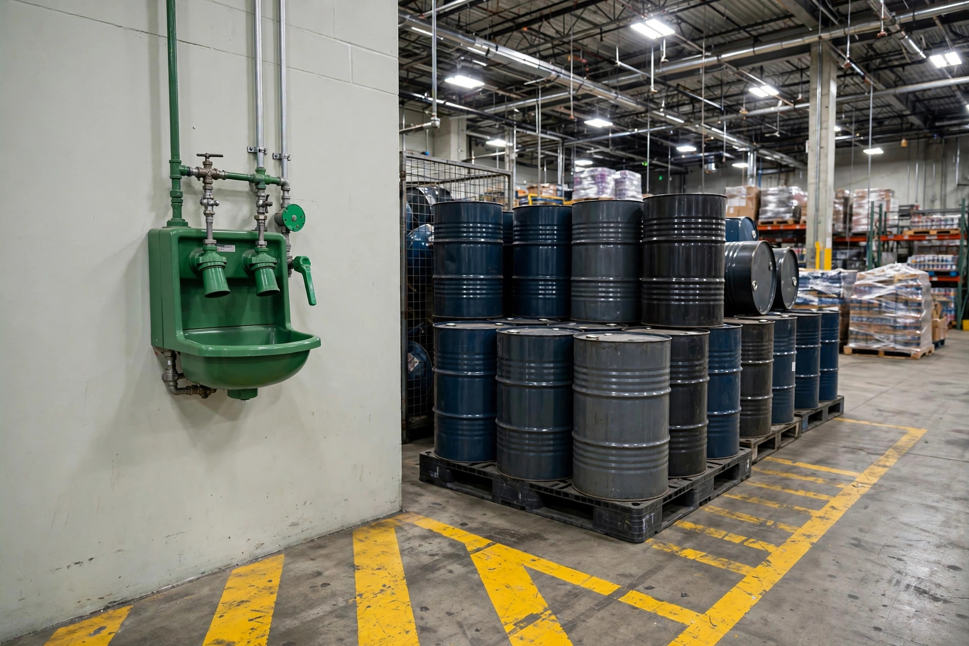 Estaciones de lavado ocular en el almacén: la regla de los 10 segundos de OSHA y ANSI Z358.1 en la práctica