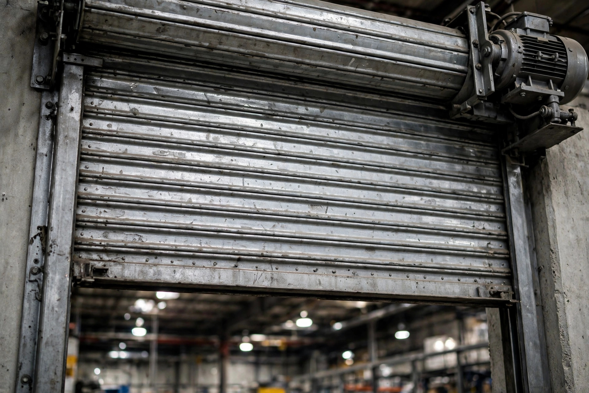 Fire shutter door in a warehouse