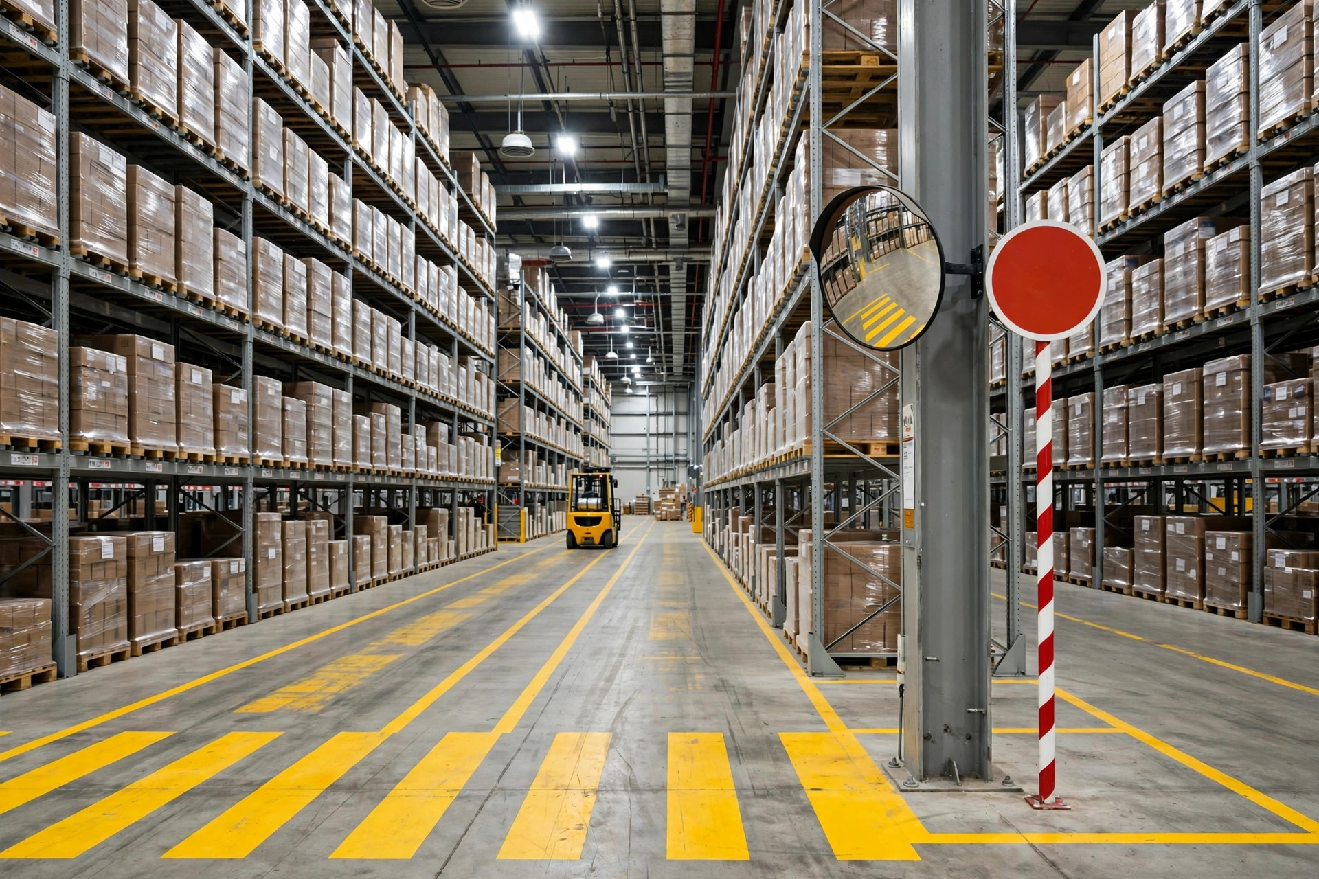 Warehouse Traffic Signage and Floor Marking: A Layout Playbook for Speed Signs and Safety Mirrors