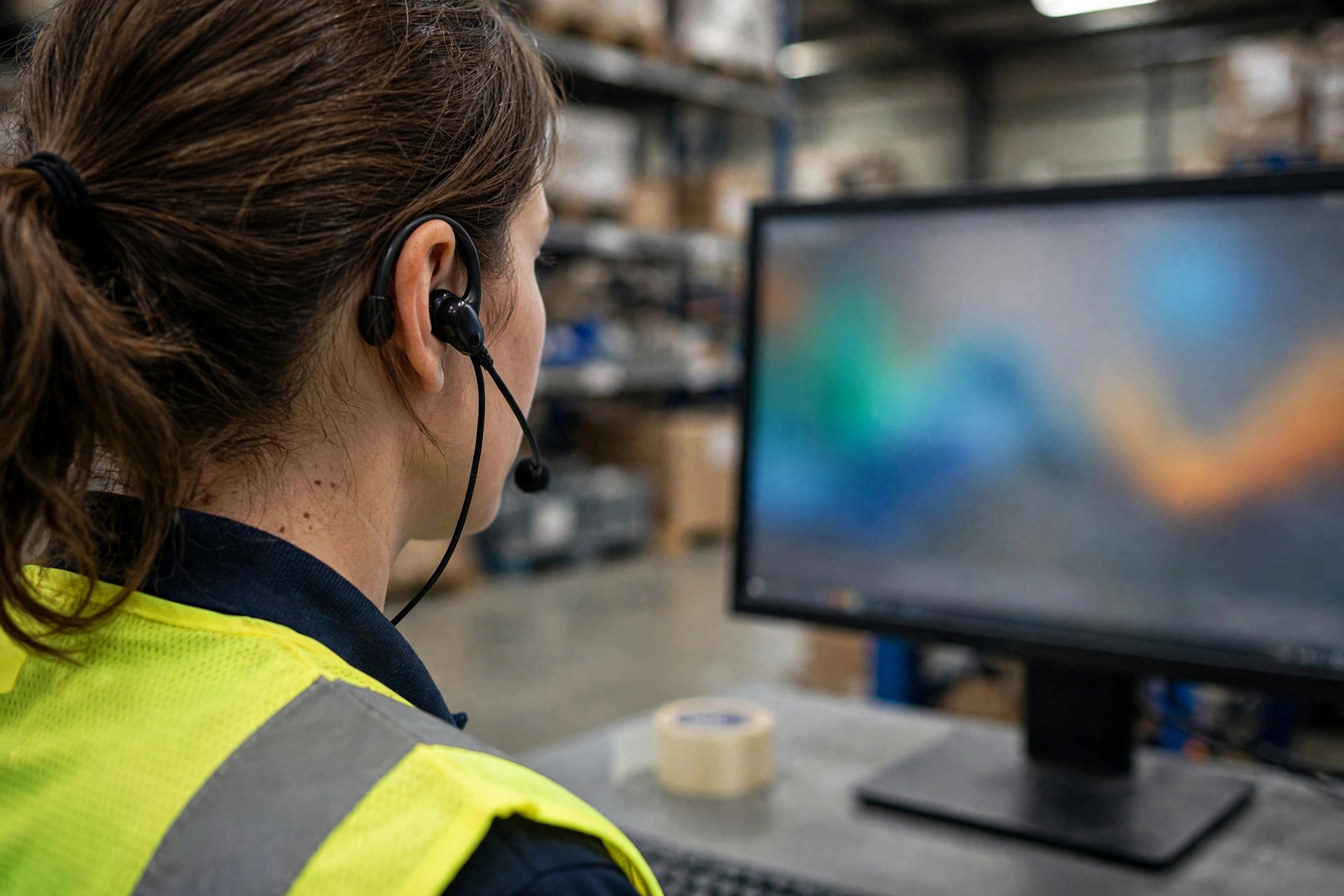 Préparateurs au travail dans les allées juste avant un lancement de vague