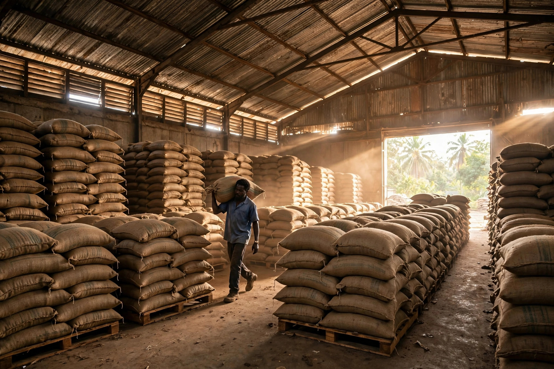Stockage des fèves de cacao en Afrique de l'Ouest : contrôle de l'humidité, prévention des moisissures et récépissés d'entrepôt en Côte d'Ivoire et au Ghana