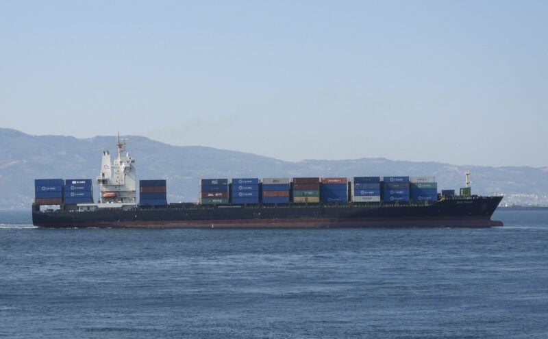 Container Ship Sinks Near Hormuz After Being Hit by Projectile, Sources Say